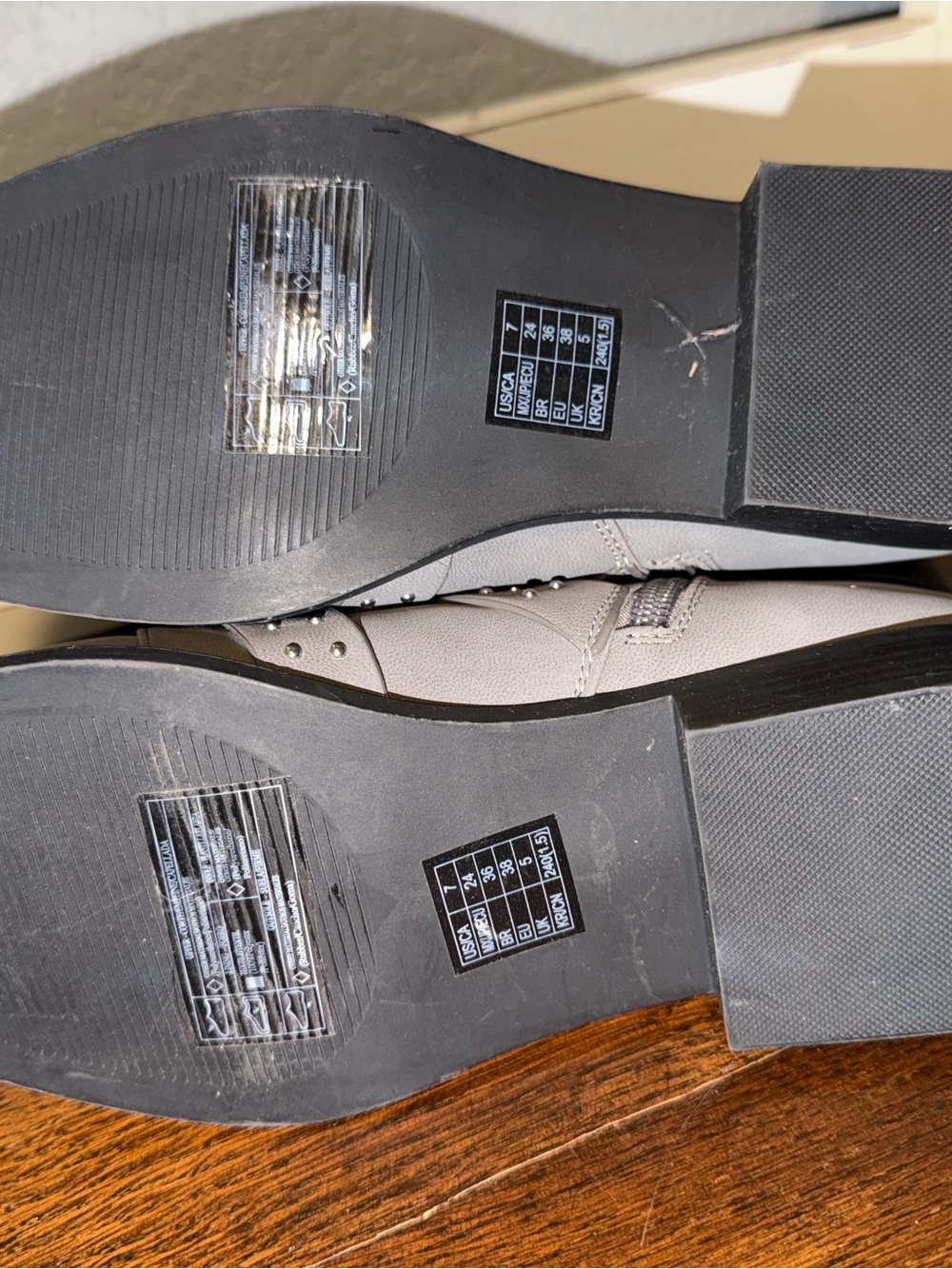🎉Forever 21 Gray Studded Buckle Ankle Booties - Picture 7 of 11